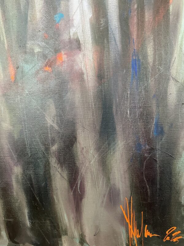 Close-up of wild flowers in "Weeds" expressionist oil painting by Igor Shulman