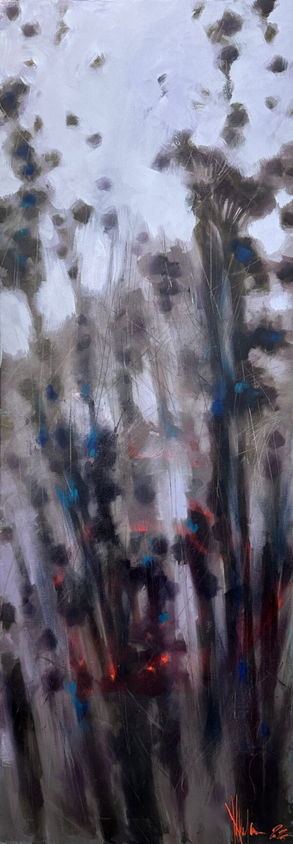 Expressionist oil painting "Weeds" by Igor Shulman, depicting resilient wild flowers thriving in untamed nature