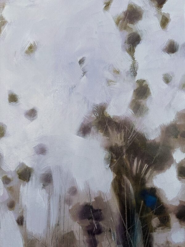 Brushwork detail from "Weeds" expressionist oil painting by Igor Shulman highlighting wild nature
