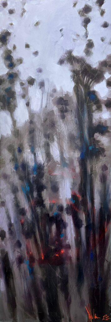 Expressionist oil painting "Weeds" by Igor Shulman, depicting resilient wild flowers thriving in untamed nature