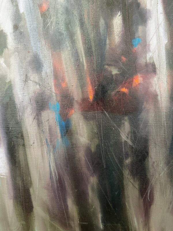 Textured detail of "Weeds" painting by Igor Shulman capturing the resilience of nature