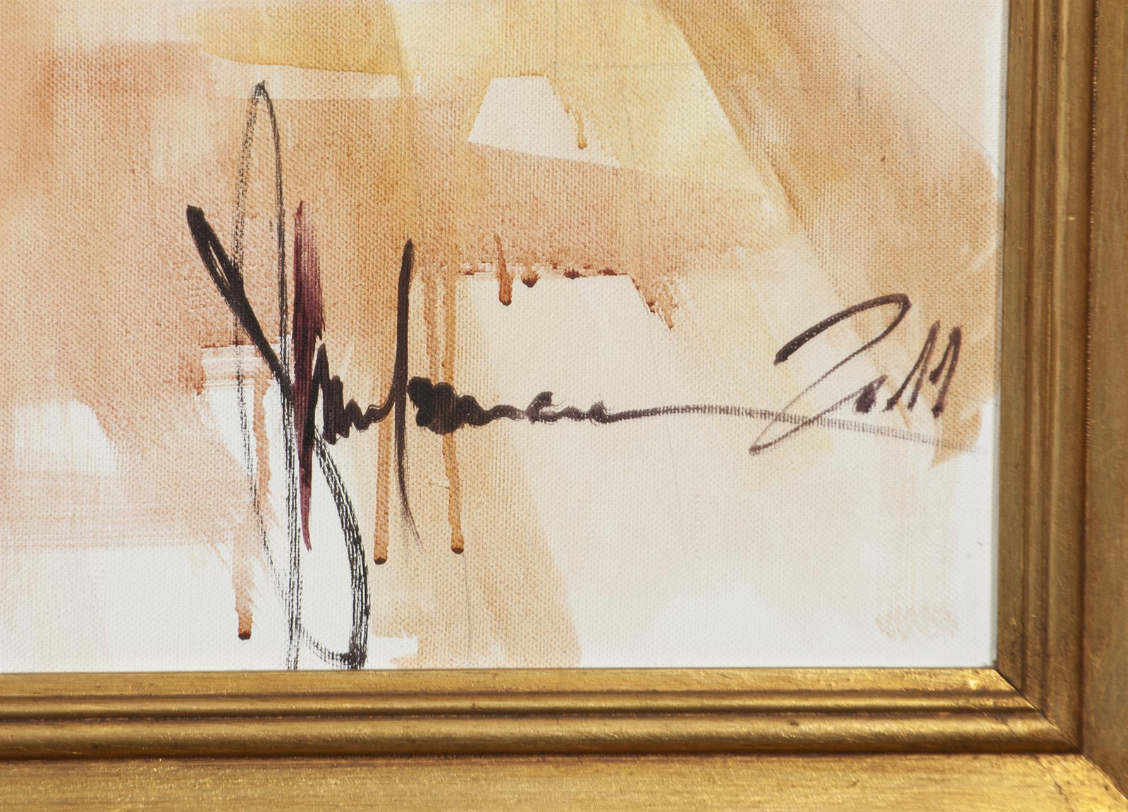 Close-up detail of Igor Shulman’s signature on the painting Akt #39, authenticating the 2011 work.