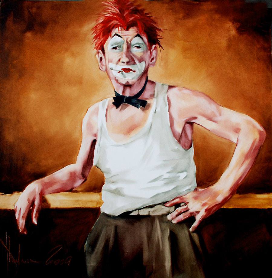 Sade Clown Oil Painting with size 70 x 70 cm