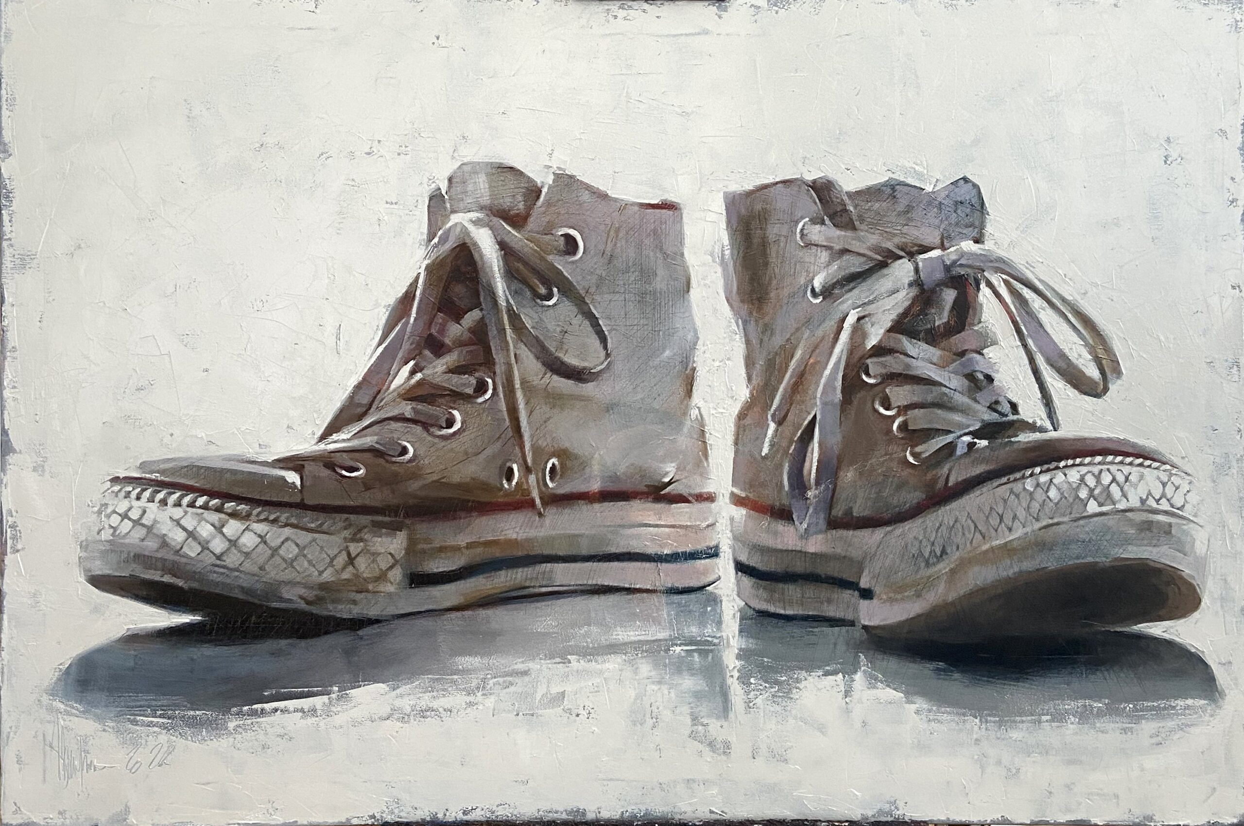 Just Sneakers painting by Igor Shulman, pop art sneakers on canvas