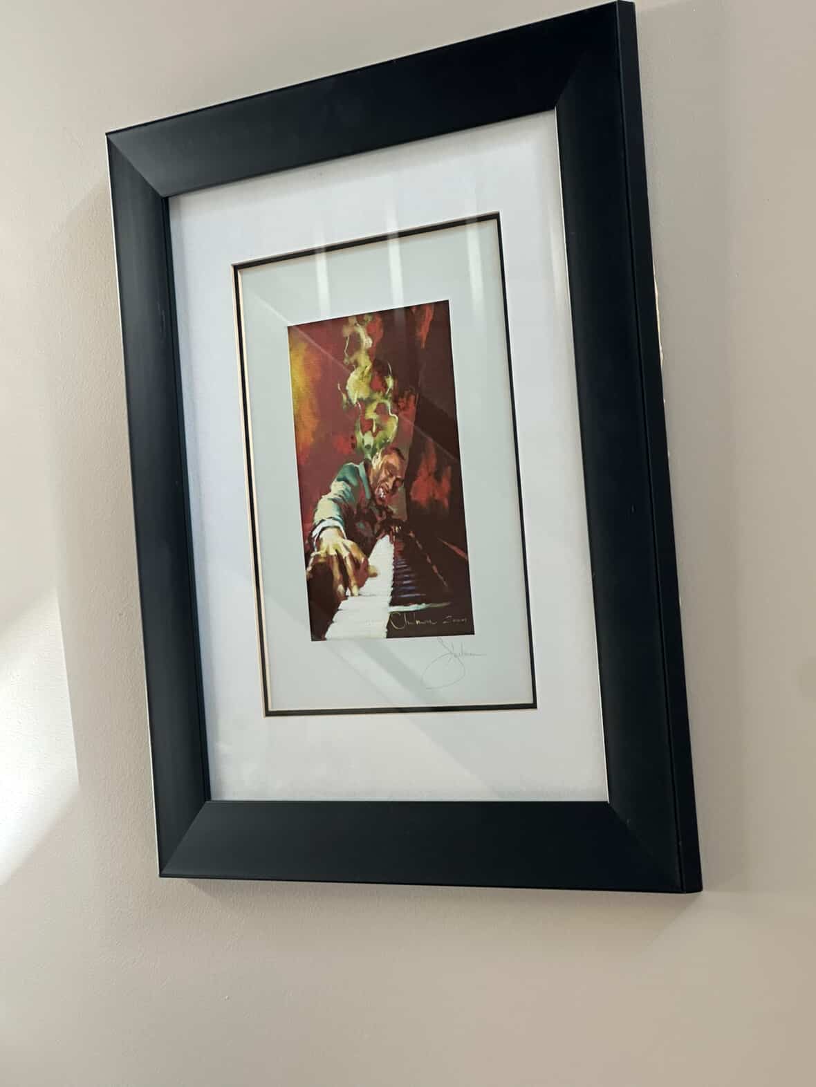 Artistic angle of "Piano" print in Darren’s home, Australia