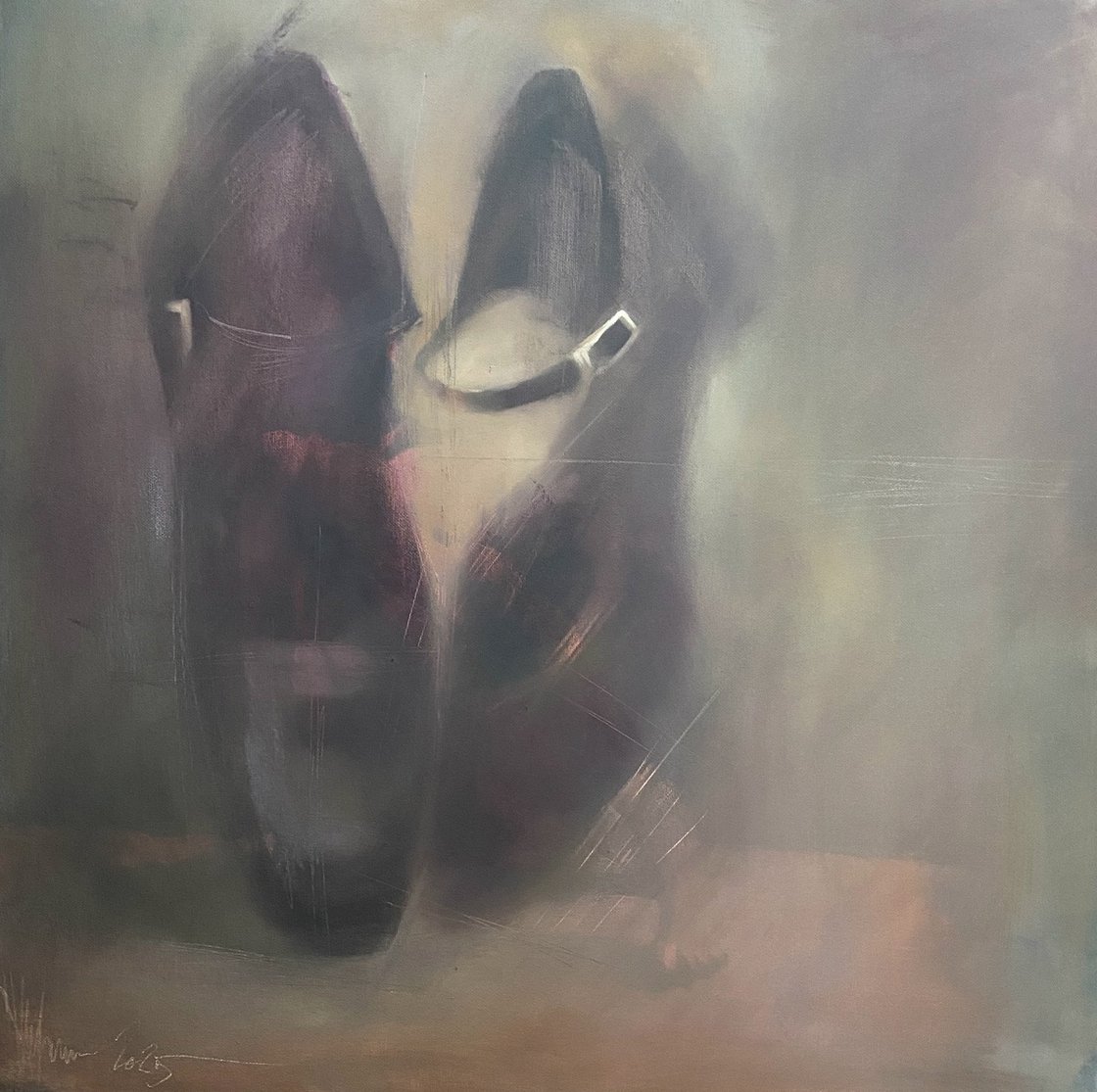 Shoe Dreams 2 by Igor Shulman, oil painting featuring shoes in pop art