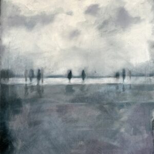 Deep low Tide by Igor Shulman, oil on canvas, expressive seascape showing low tide and sky