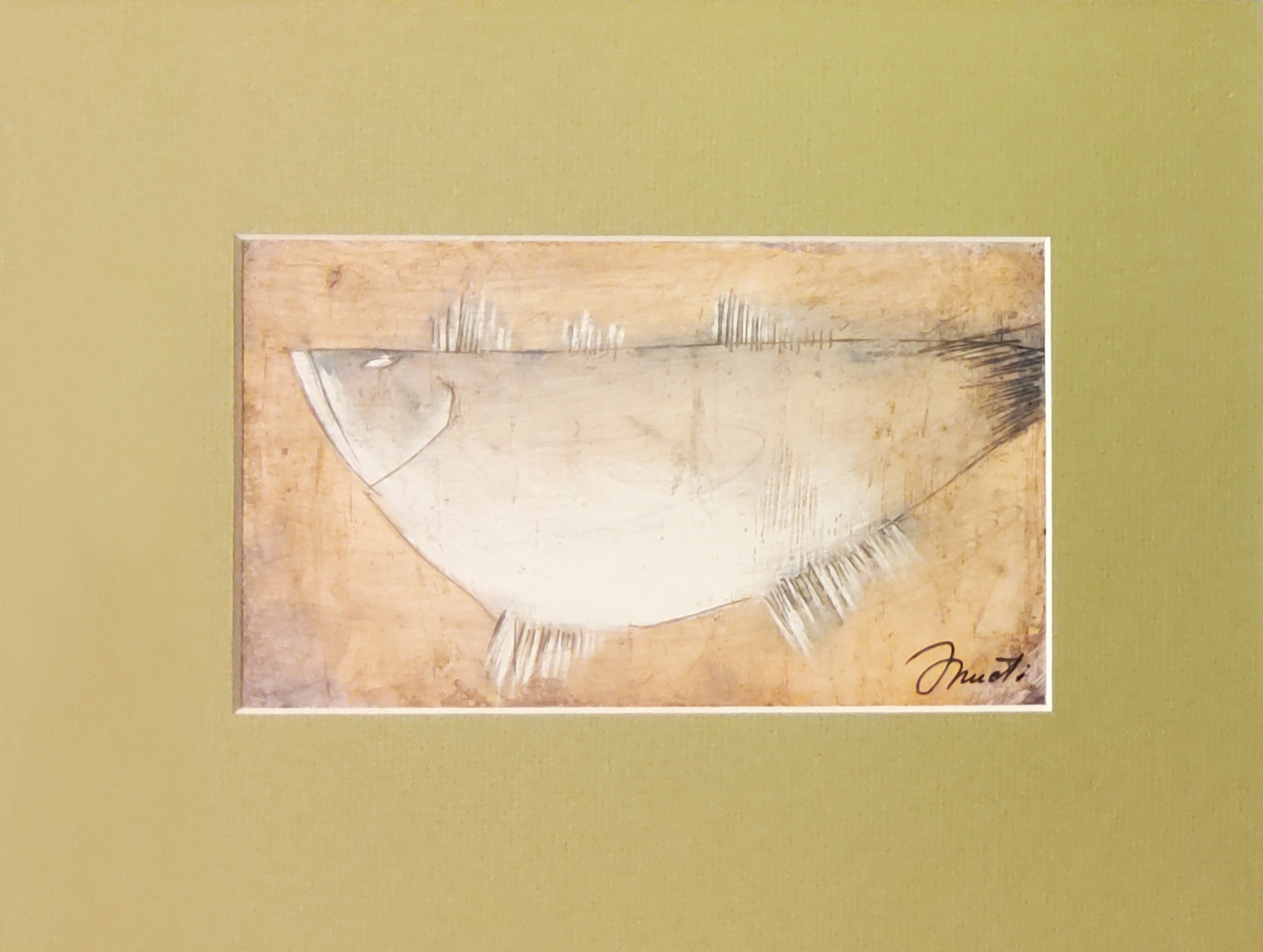 The Fish (2006) — Igor Shulman Minimalist fish drawing on textured background, artwork by Igor Shulman, 2006.