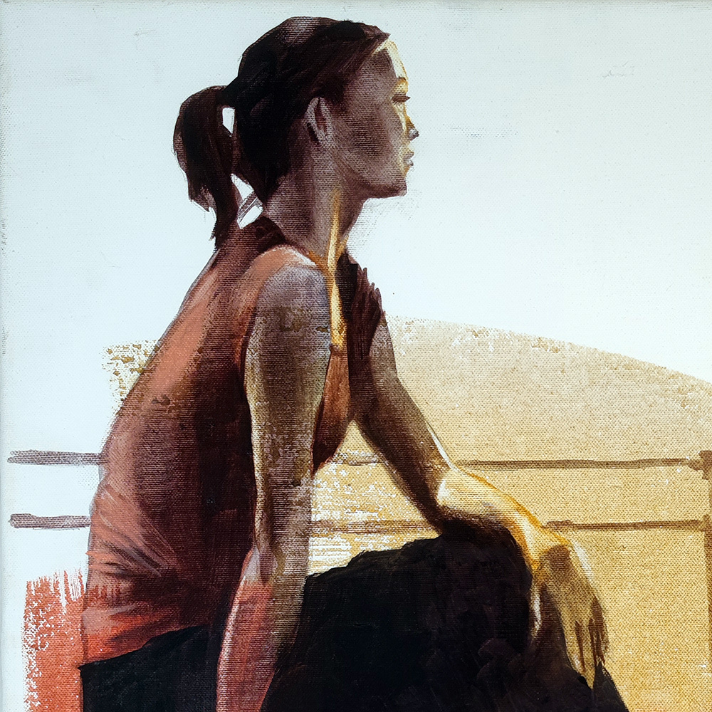 Close-up detail of The Ballet #25 by Igor Shulman showing the ballerina's face and upper body