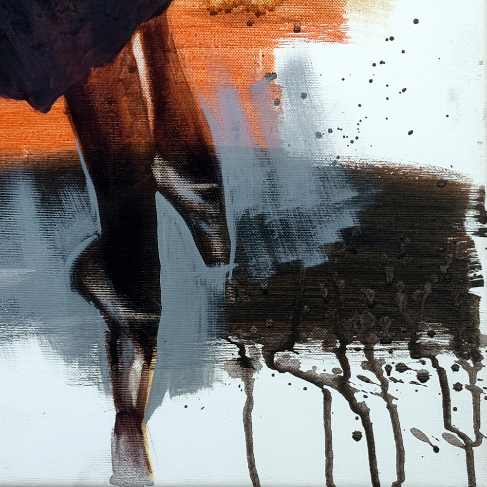 Detail of The Ballet #25 highlighting the dancer's skirt and pointed ballet foot