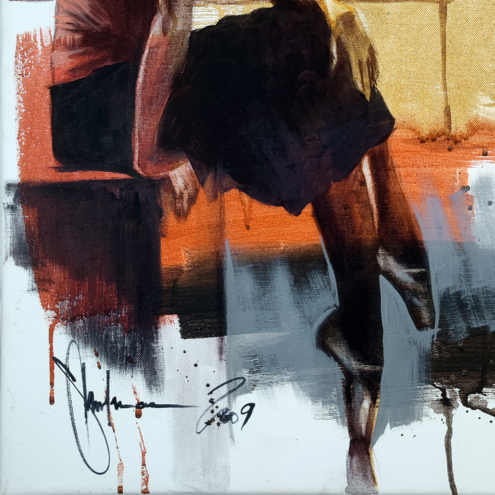 Artist signature on The Ballet #25 original oil painting by Igor Shulman