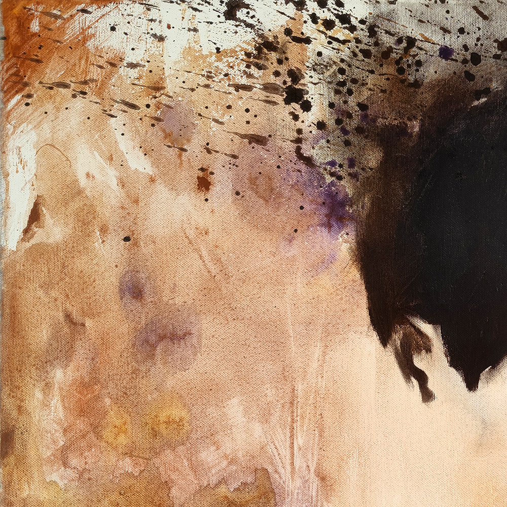 Textured background detail of Cinema 5 oil painting by Igor Shulman