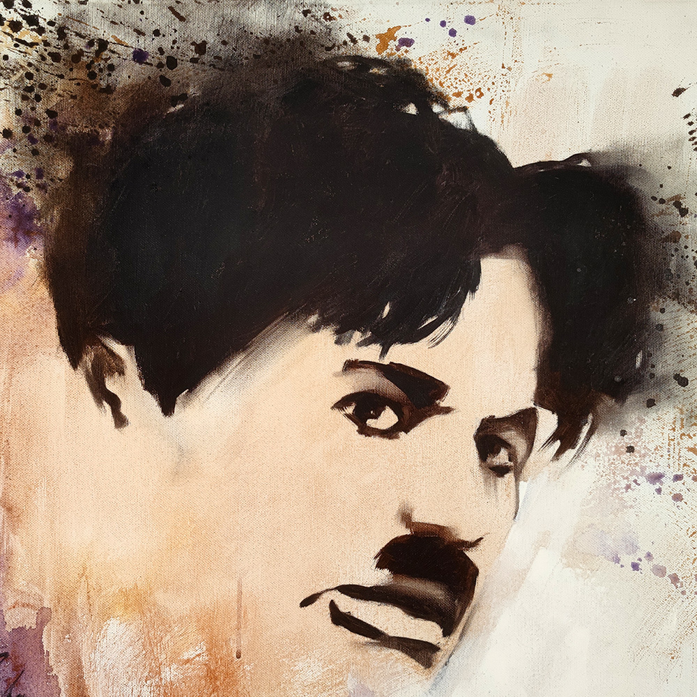 Charlie Chaplin portrait detail from Cinema 5 by Igor Shulman