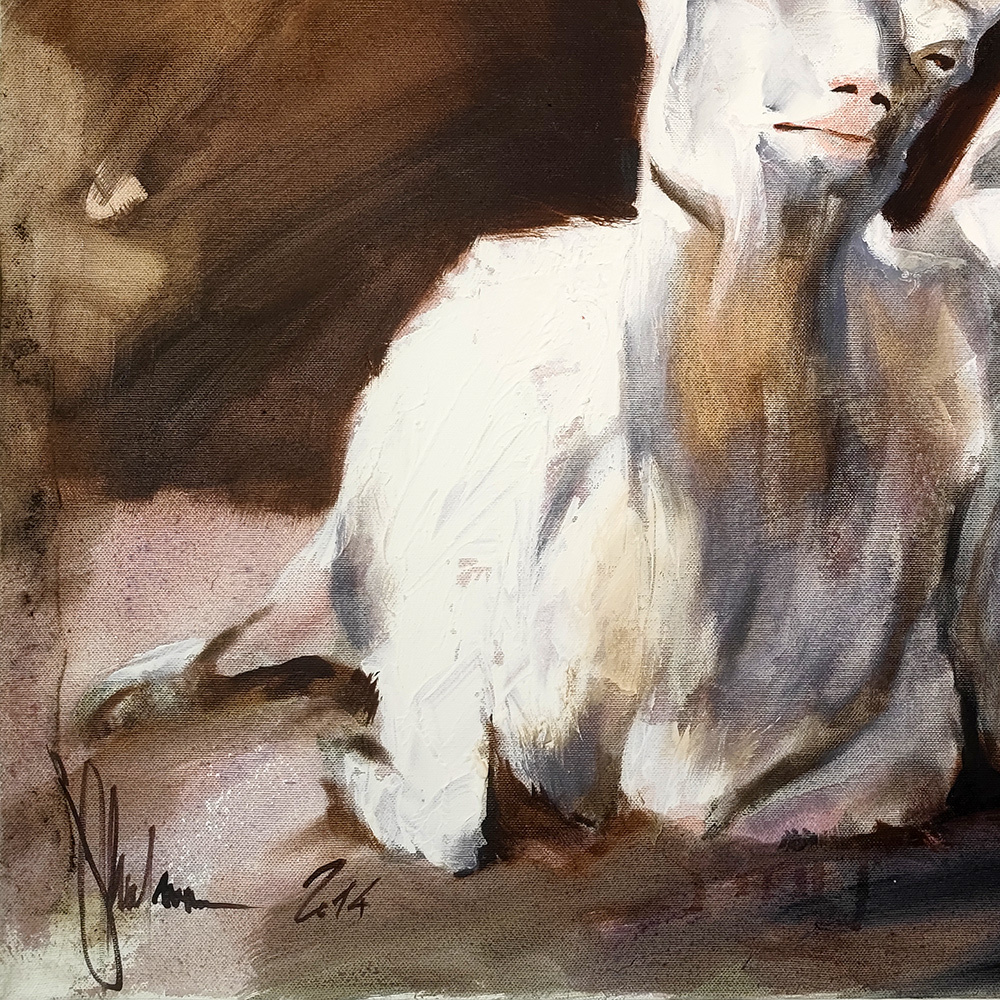 Signature detail from Happy Family by Igor Shulman dated 2014