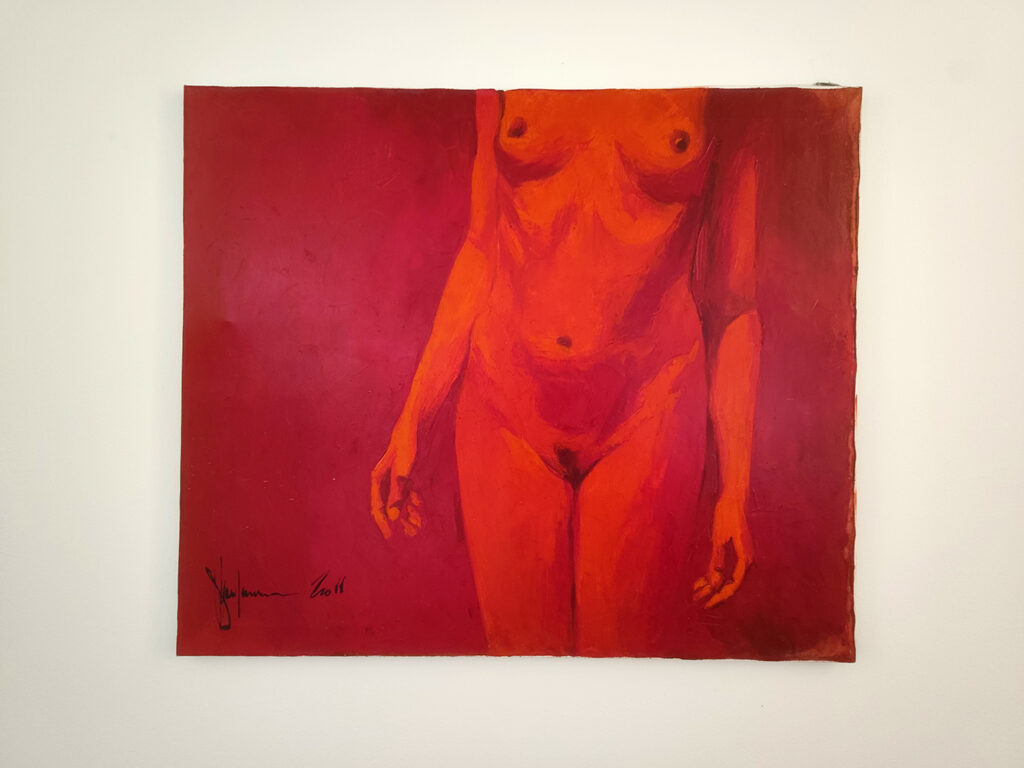 Nude #111 by Igor Shulman displayed on a wall