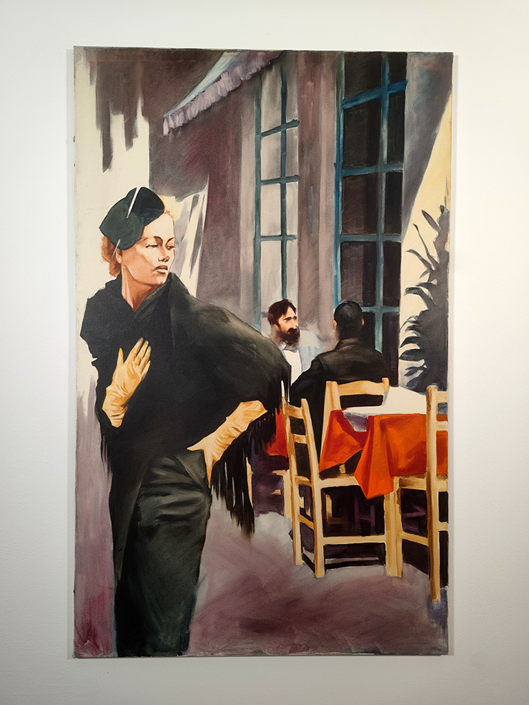 Quadriptych for a Bar Interior #1 by Igor Shulman displayed on a wall, interior installation view