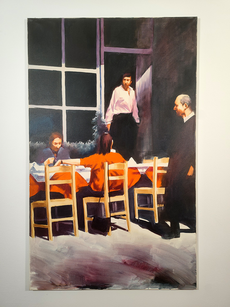 Quadriptych for a Bar Interior #3 by Igor Shulman displayed on a wall, interior installation view
