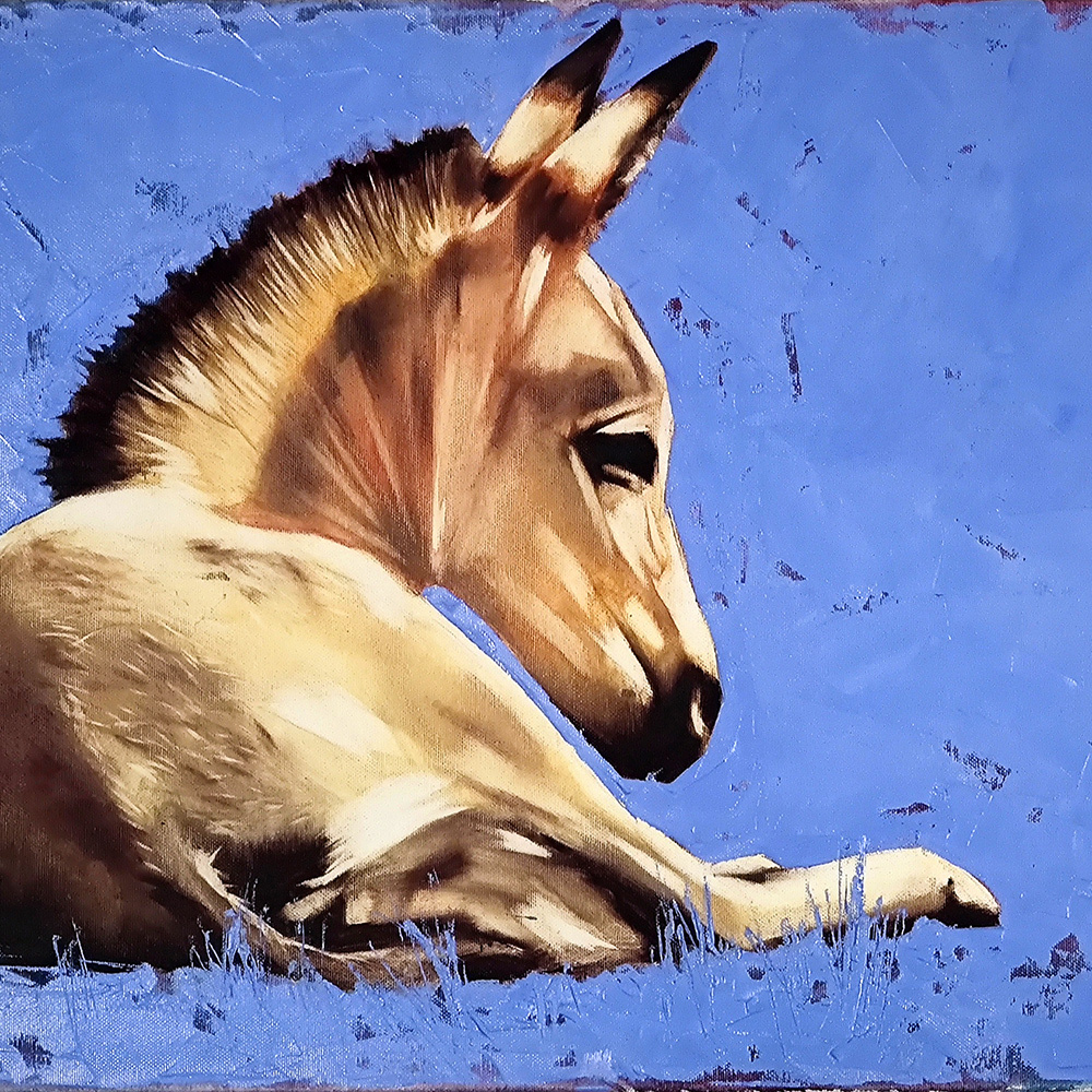 Close-up of the donkey's head and neck in Self-Portret #5 by Igor Shulman