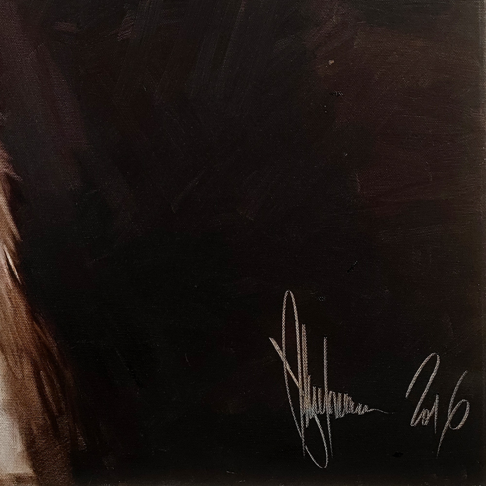Artist signature detail from Turkey Portrait by Igor Shulman