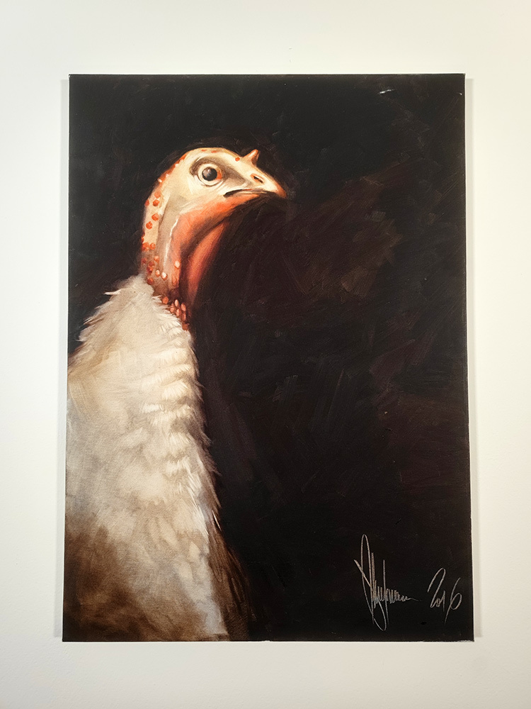 Turkey Portrait by Igor Shulman displayed on an interior wall