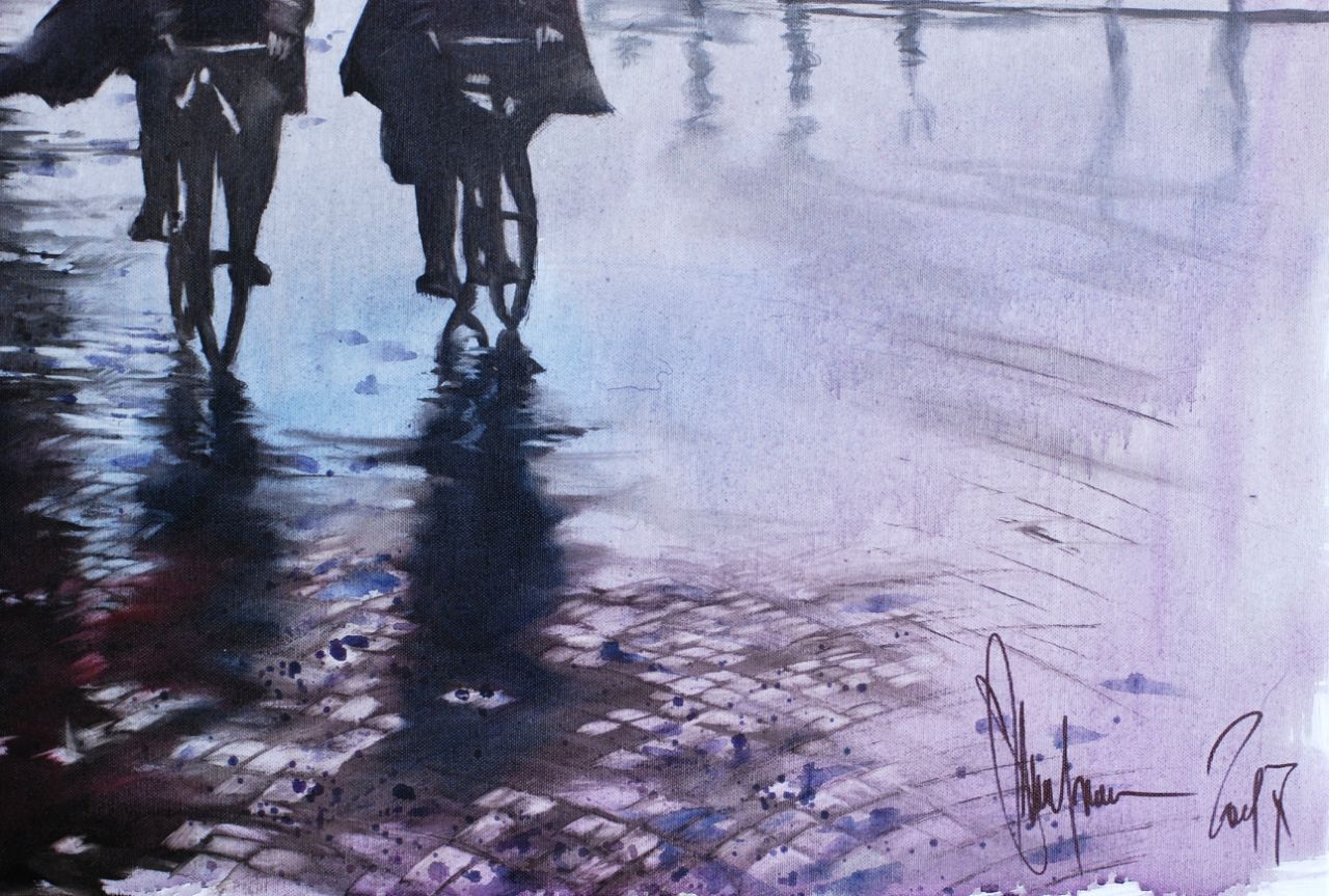 Rainy Ride – Igor Shulman Signature Detail of Igor Shulman signature in the lower right corner of Rainy Ride