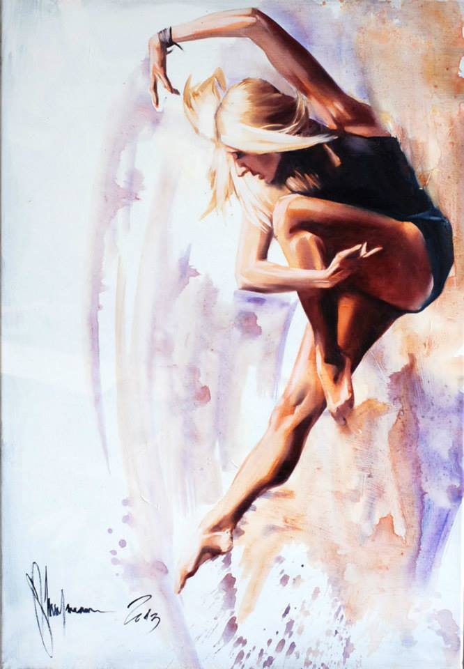 The Familiar Dancer (2013) – Original Oil Painting by Igor Shulman The Familiar Dancer, 2013 oil painting by Igor Shulman showing a female dancer in motion