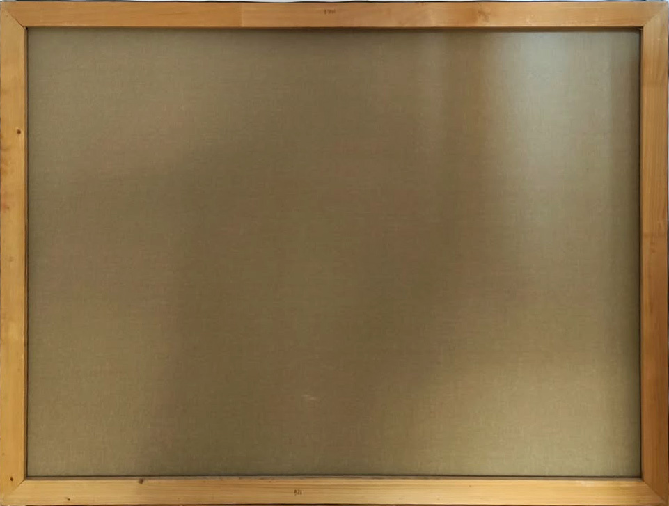 Reverse of Tender, 2013 showing the original frame